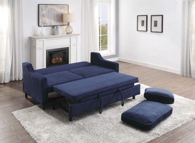 Dickinson Convertible Studio Sofa With Pull-Out Bed - Midcentury ... for Dickinson Convertible Studio Sofa With Pull-Out Bed, Cobblestone