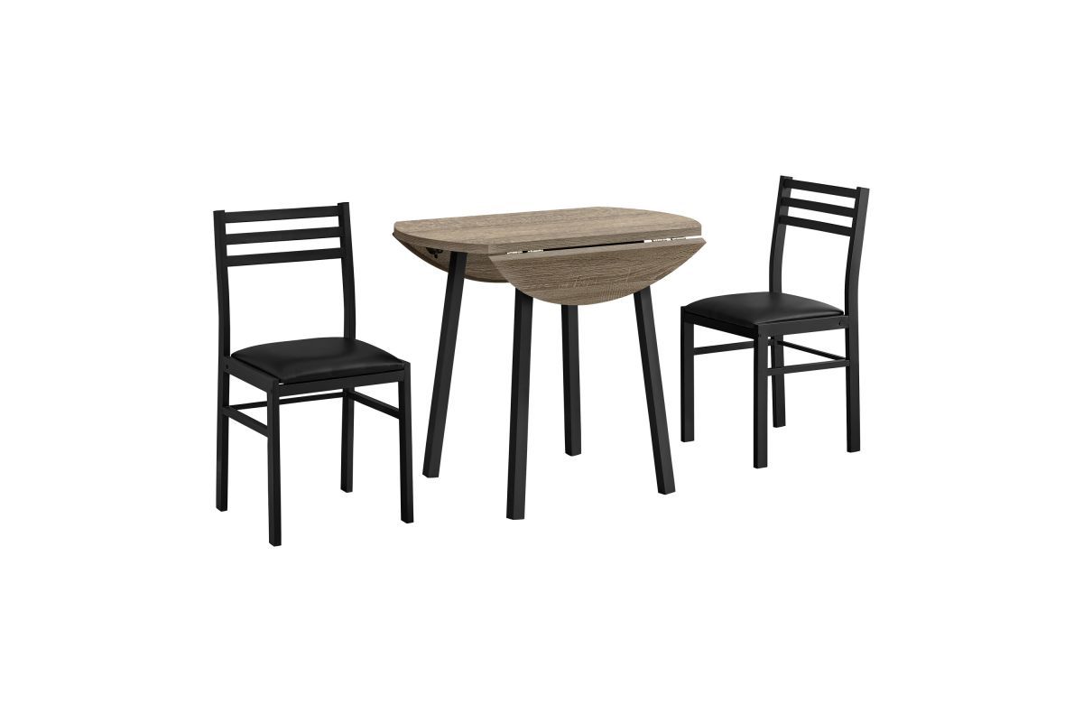 Dining Set - 3Pcs Set / Dark Taupe Top / Black Metal At Gardner-White with Understanding the Art of Table Setting with 3 Piece Dark Taupe Collection
