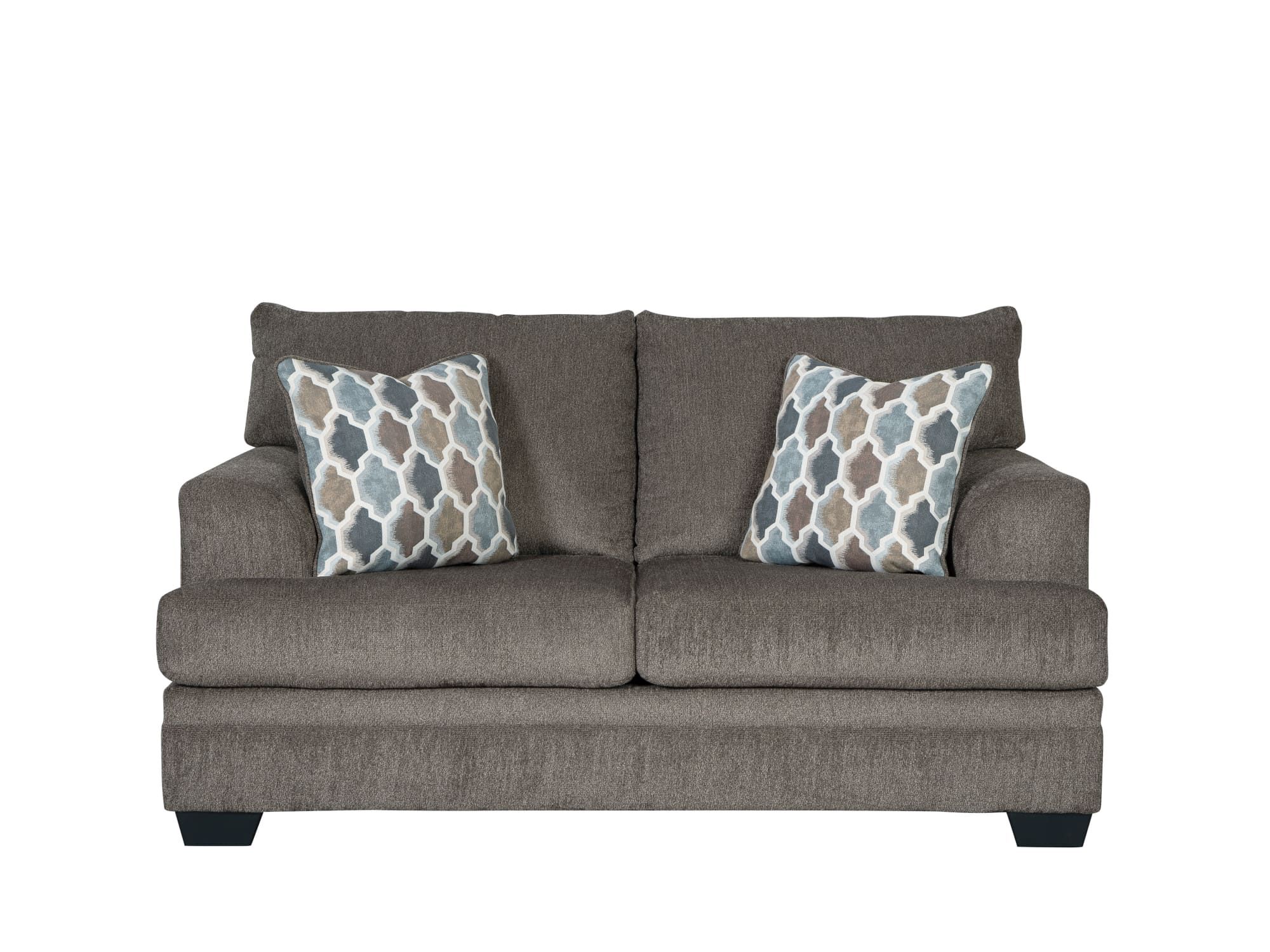 Dorsten Slate Loveseat | Mathis Home in Creating the Perfect Sleep Environment with Bridgeport Loveseat and Jersey Slate Materials