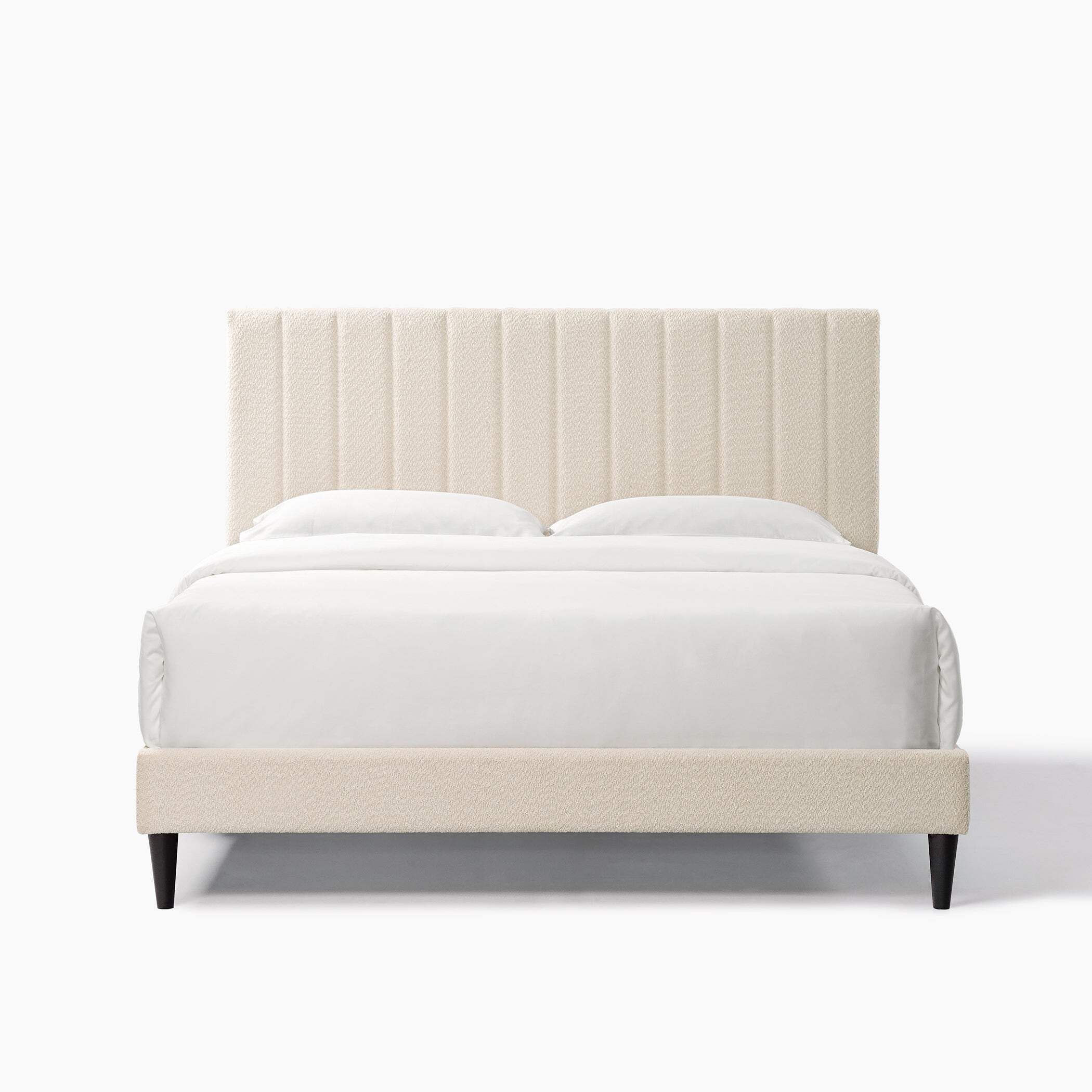 Dove Tufted Upholstered Platform Bed Pearl White Queen Box Spring Not ... in How Platform Bed Design Impacts Sleep Quality and Room Aesthetics