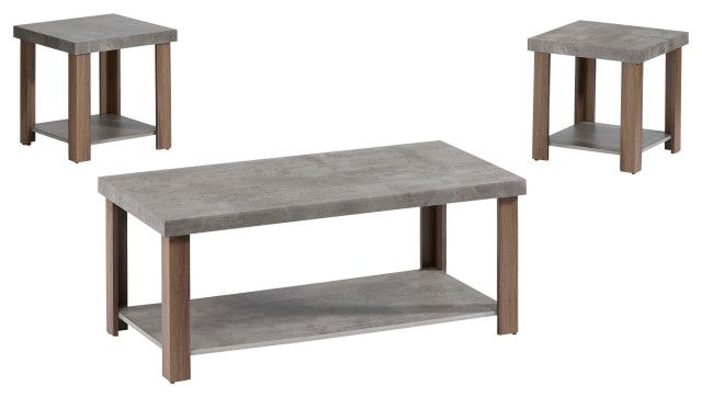Driver Cocktail And End Tables 3-Piece Set - Industrial - Coffee Table ... inside Driver Cocktail And End Tables 3-Piece Set