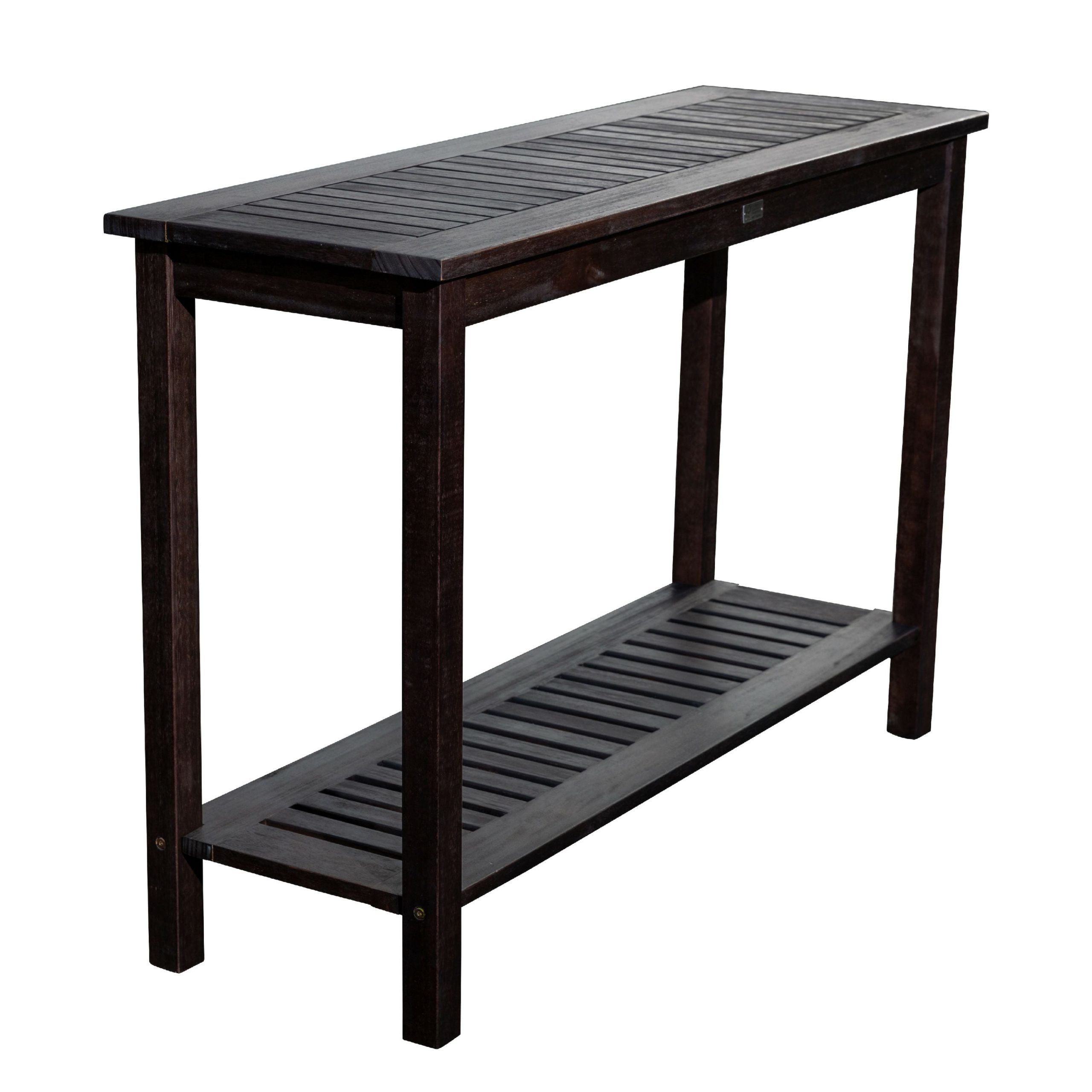 Dty Outdoor Living Longs Peak Eucalyptus Console Table, Espresso ... with regard to The Art of Arrangement Understanding Your Longs Peak Nesting Table Setup