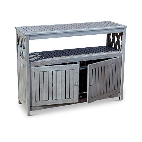 Dty Outdoor Living Longs Peak Eucalyptus Sideboard, Silver Gray ... throughout Dty Outdoor Living Longs Peak Eucalyptus Console Table, Silver Gray