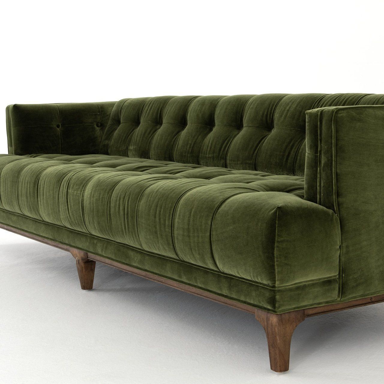Dylan Mid-Century Modern Olive Green Velvet Tufted Sofa | Zin Home ... intended for Understanding the Art of Tufted Upholstery in Modern Living Spaces