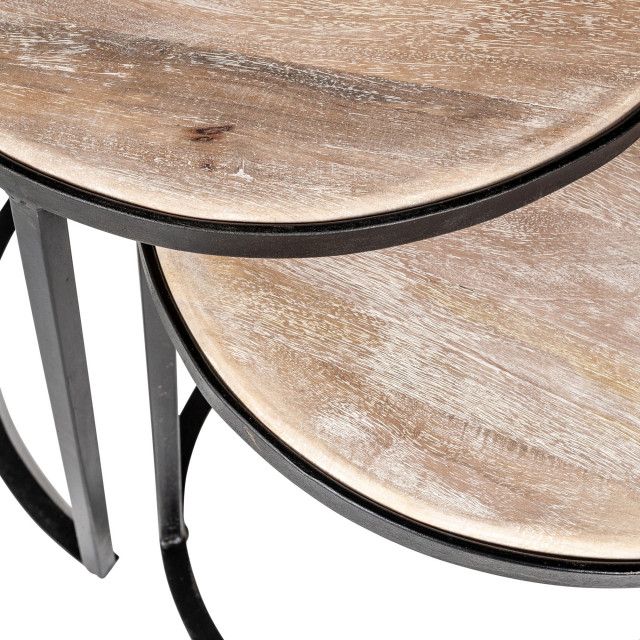 East At Main Mango Wood And Black Iron Nesting Tables (Set Of 2 ... pertaining to A Deep Dive into the Craftsmanship of East at Main Nesting Tables