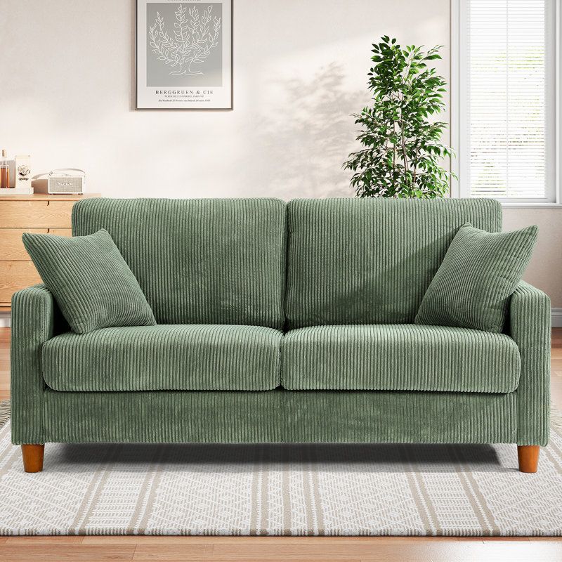 Ebern Designs 2-Seater Corduroy Sofa &amp;amp; Reviews | Wayfair inside Exploring the Comfort and Durability of Corduroy Upholstery