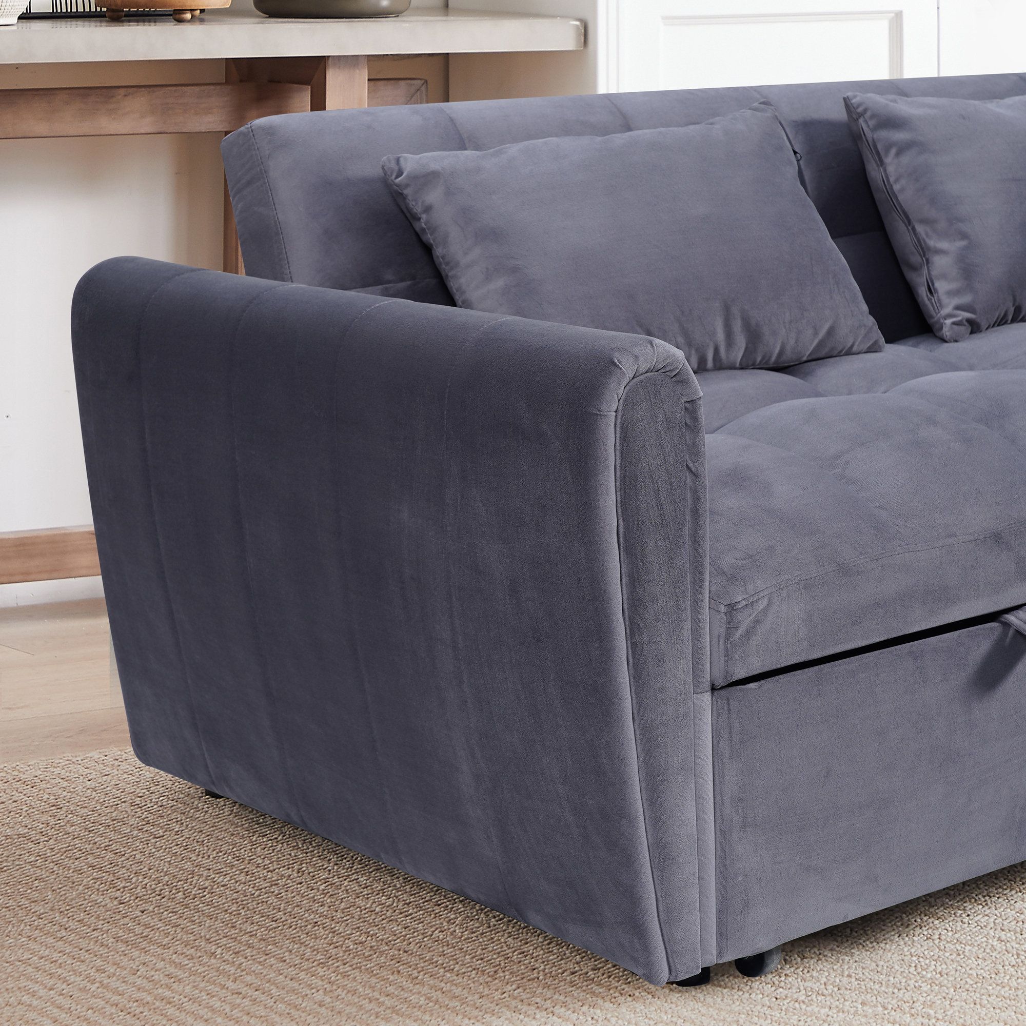 Ebern Designs 3-In-1 Foldable Large Size Sofa Bed | Wayfair throughout A Deep Dive Into the Gewnee 65 Black Sofa Bed's Features