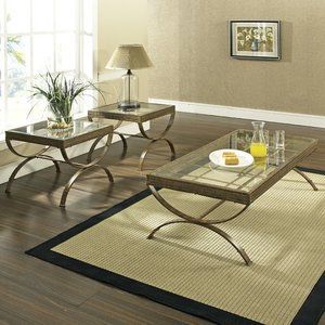 Emerson 3 Piece Coffee Table Set pertaining to The Enduring Appeal of Nickel Finishes The Emerson Table Set