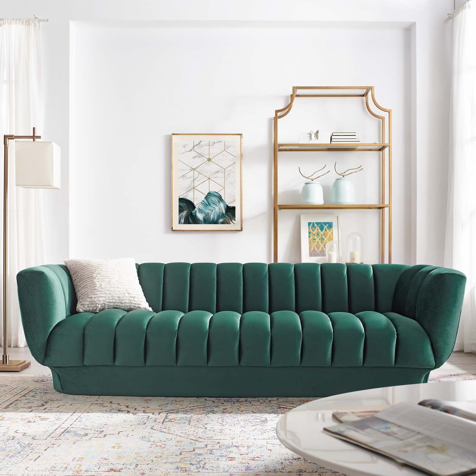 Entertain Green Tufted Performance Velvet Sofa - Las Vegas Furniture ... with regard to Understanding the Art of Tufted Upholstery in Modern Living Spaces