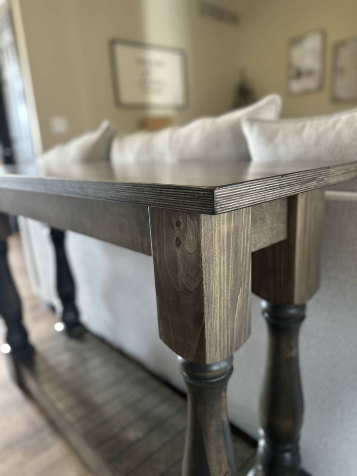 Entry Table With Baluster Legs Fully Stained Aged Barrel | Console ... within The Art of Choosing the Right Pine Brown Console Table for Your Home
