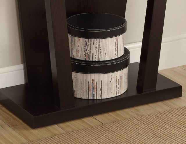 Entry Table With Shelf, Cappuccino - Transitional - Console Tables - By ... in Cappuccino Entry Hall Console Table With Storage Shelf
