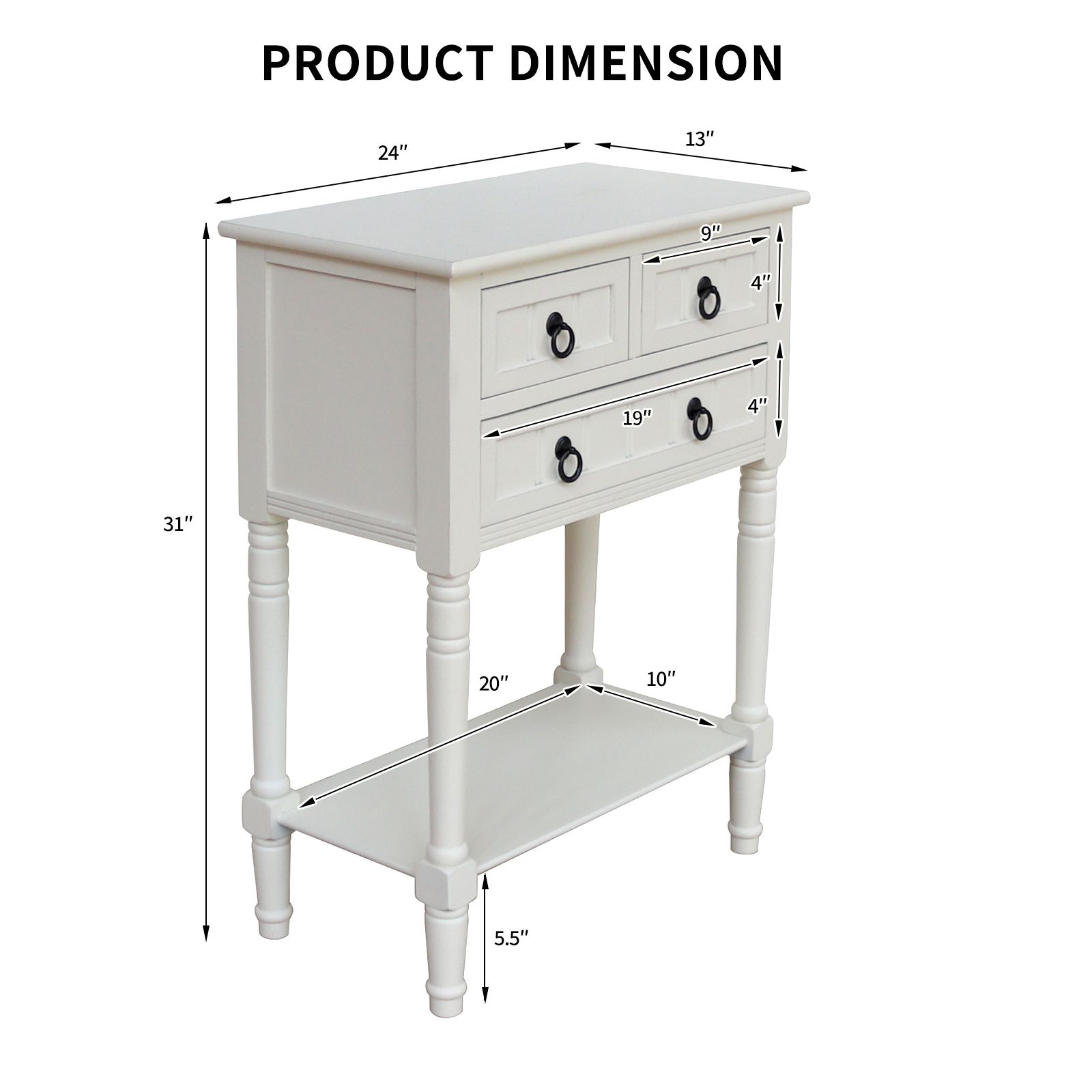 Entryway Table With Storage, Rustic Small Console Table W/ 3 Drawers ... for White console tables as functional art pieces for contemporary living rooms