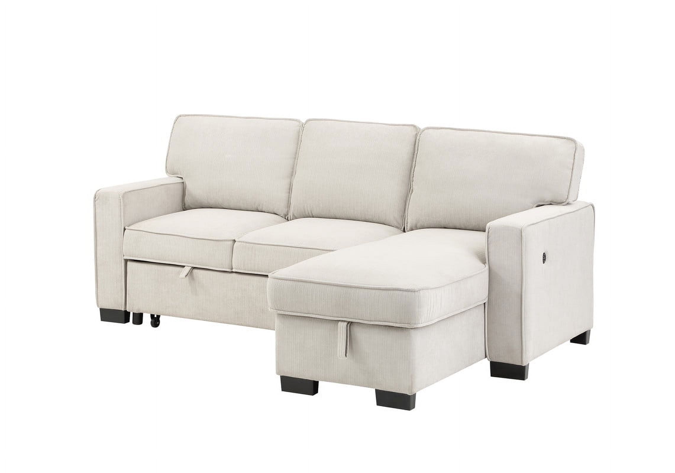 Estelle Fabric Reversible Sleeper Sofa Sectional With Storage Chaise ... intended for The Evolution of Upholstery Materials in Modern Seating