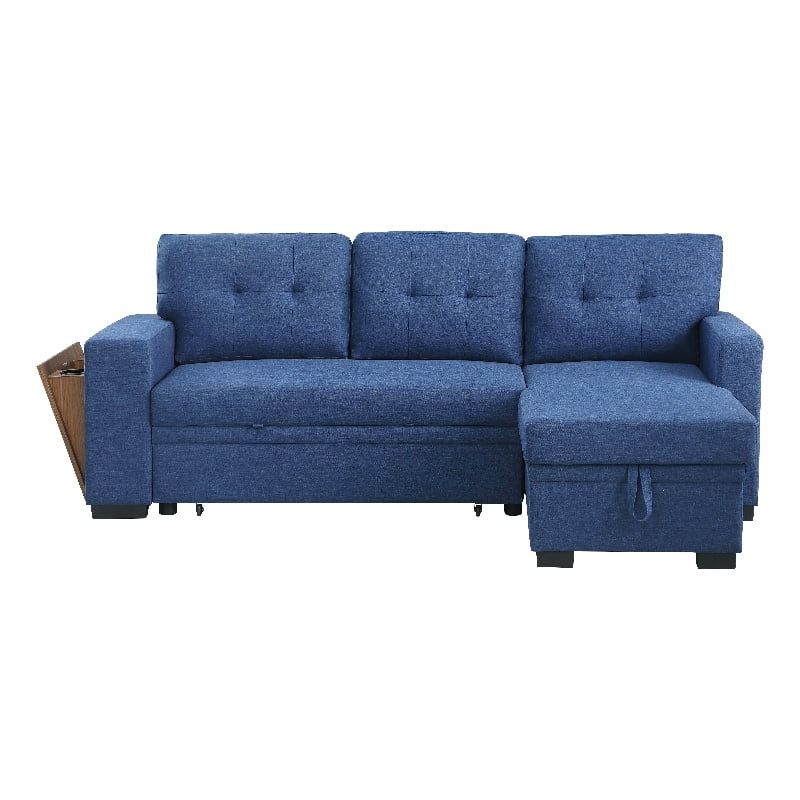 Fabric Reversible Modern Side Compartment Sleeper Sectional Sofa Bed ... regarding Fabric Reversible Modern Side Compartment Sleeper Sectional Sofa Bed-Green