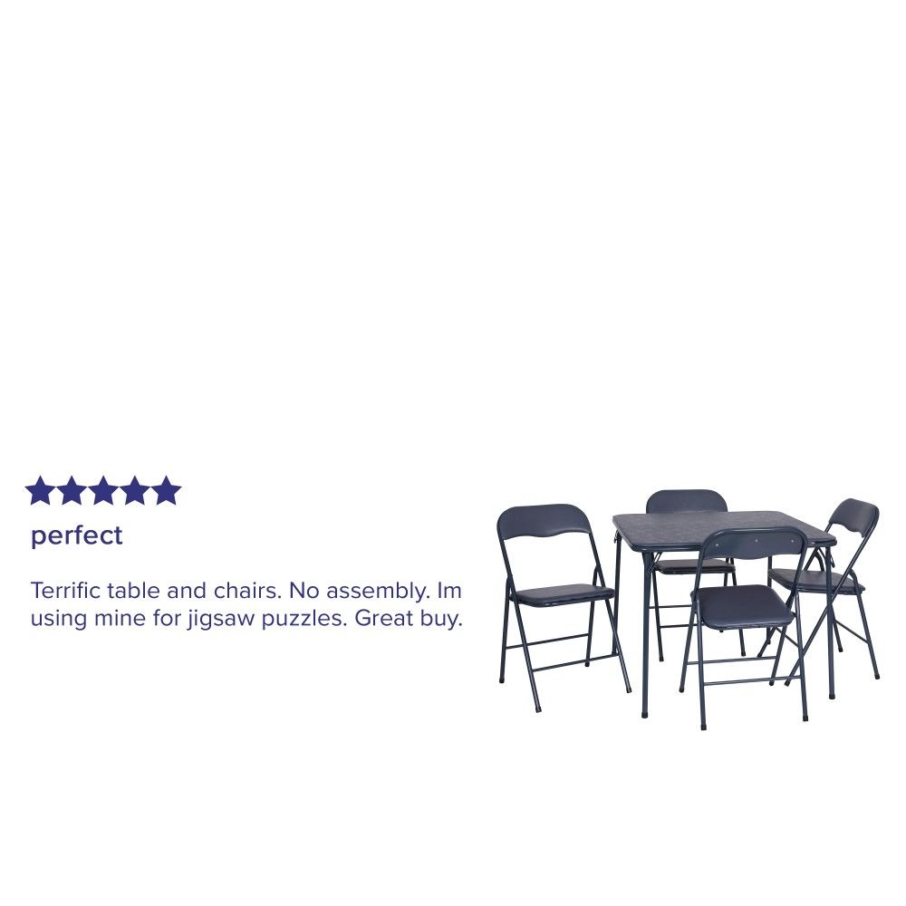 Flash Furniture Jb-1-Nv-Gg 5 Piece Navy Folding Card Table And Chair ... inside How to properly maintain your 5 piece navy card table and chair set