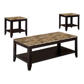 Flores 3-Piece Occasional Table Set With Shelf Cappuccino ... regarding Integrating the Roma 3-Piece Occasional Table Set into Your Home Decor