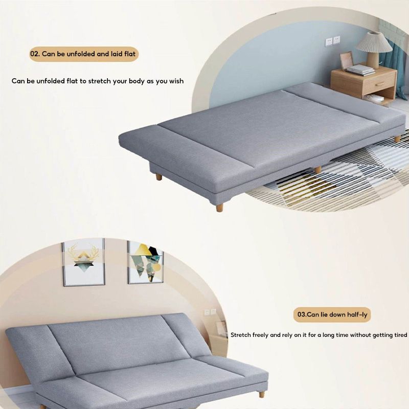 Foldable Sofa Bed Solid Wood Sofa With Cotton Folding Sofa Bed 1-3 ... throughout The Dark Gray Gewnee 65 A Stylish and Practical Solution for Modern Homes