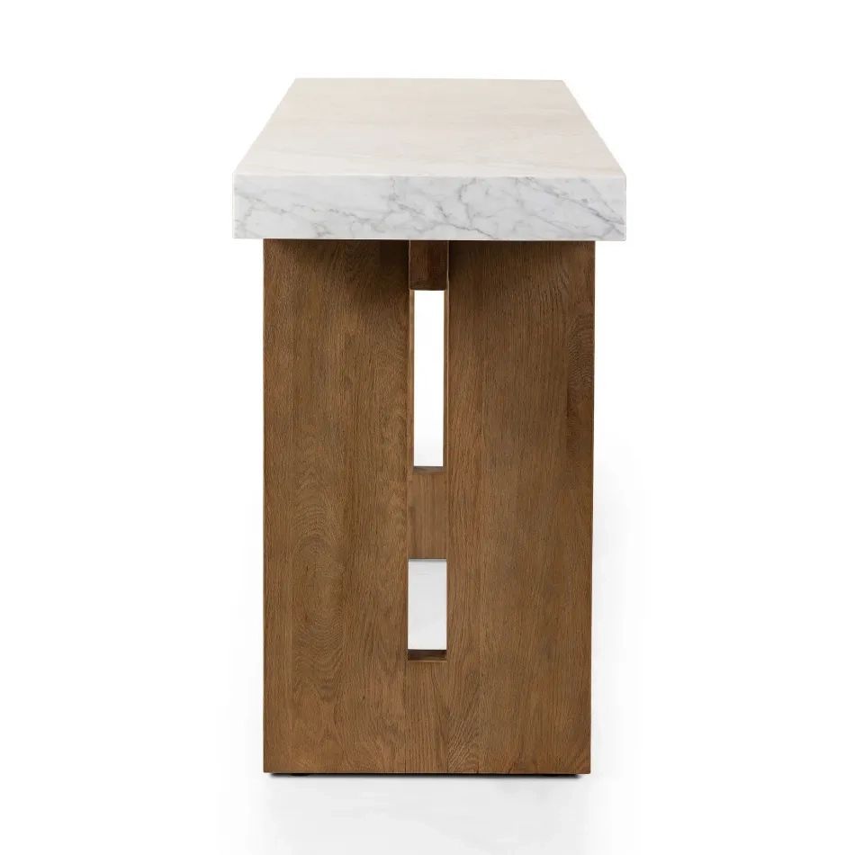 Four Hands Olympia Console Table White Carrara Marble | Gracious Style for Olympia Sofa Table, Natural