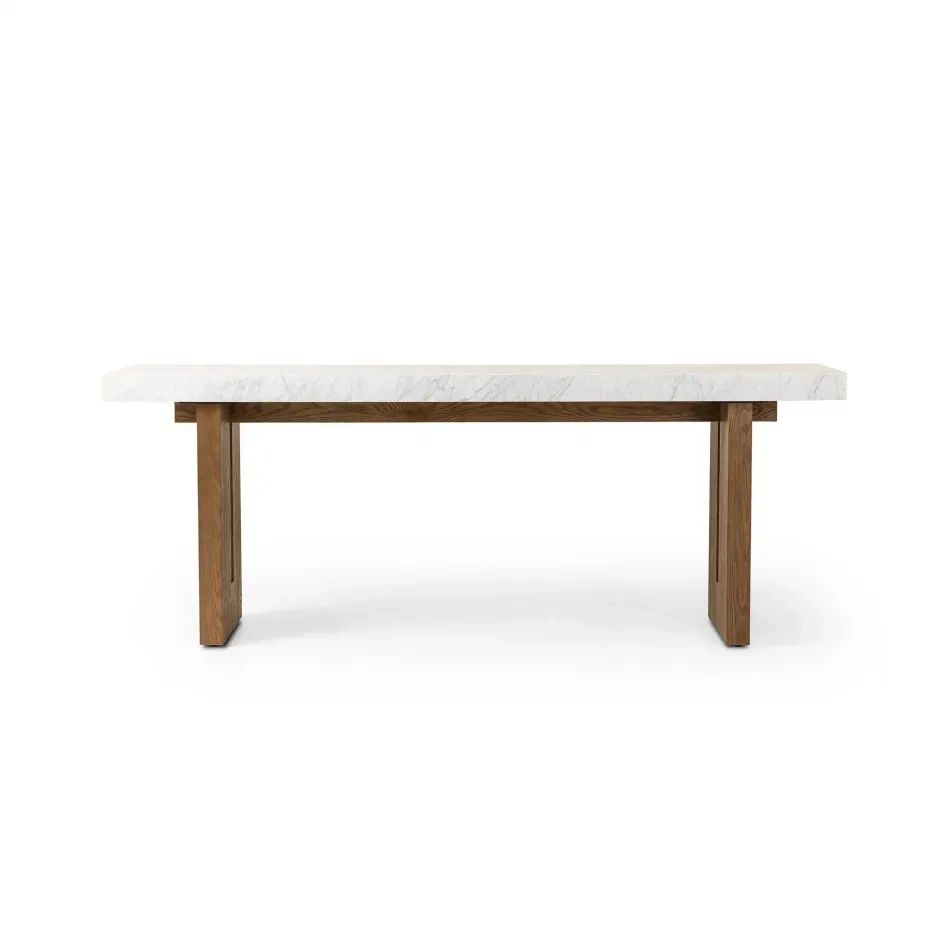 Four Hands Olympia Console Table White Carrara Marble | Gracious Style pertaining to Bringing Natural Elegance Home The Olympia Sofa Table Explained