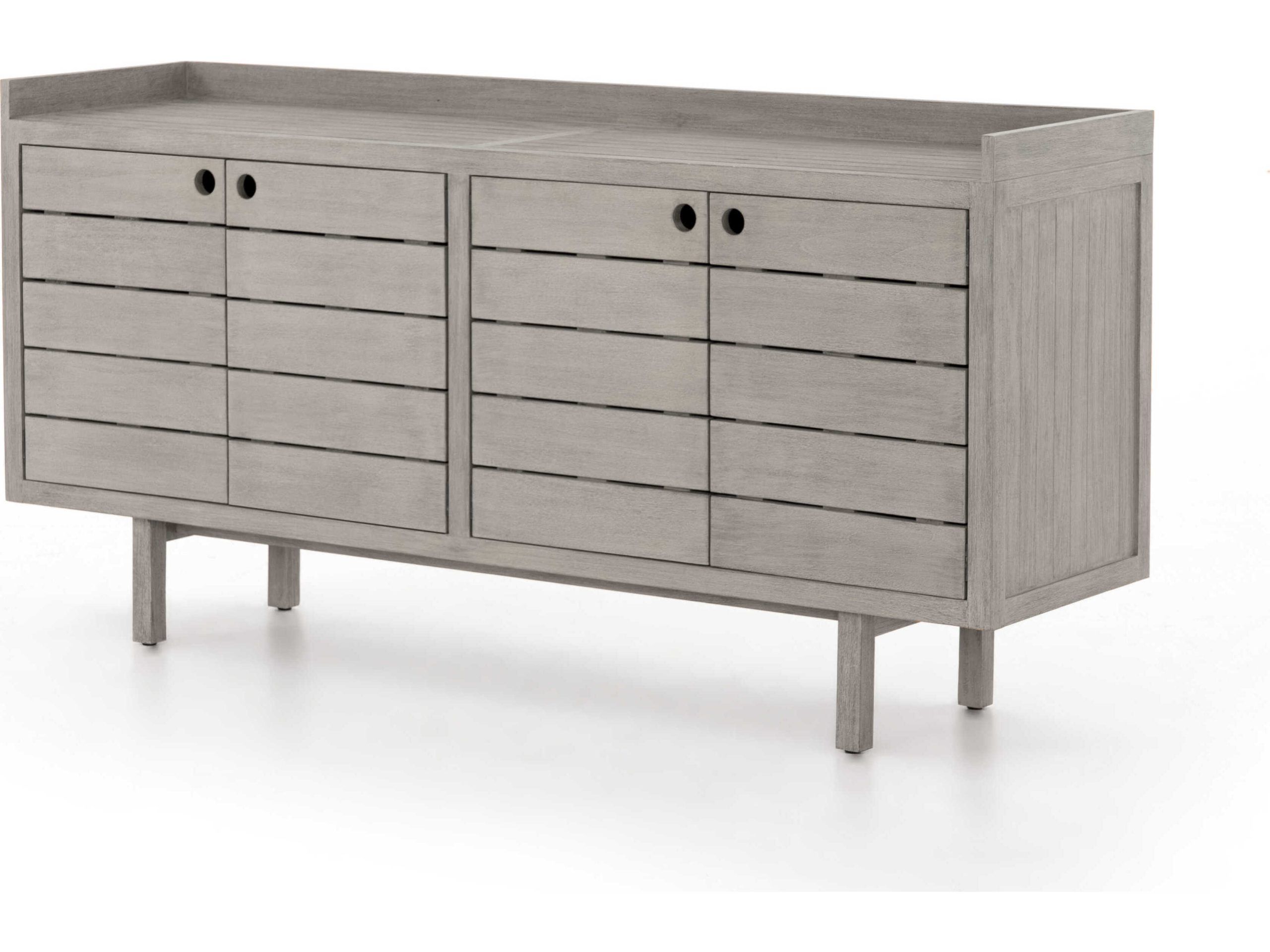 Four Hands Outdoor Solano Weathered Grey Teak Rectangular Sideboard ... regarding How Solano Console Transforms Modern Server Management