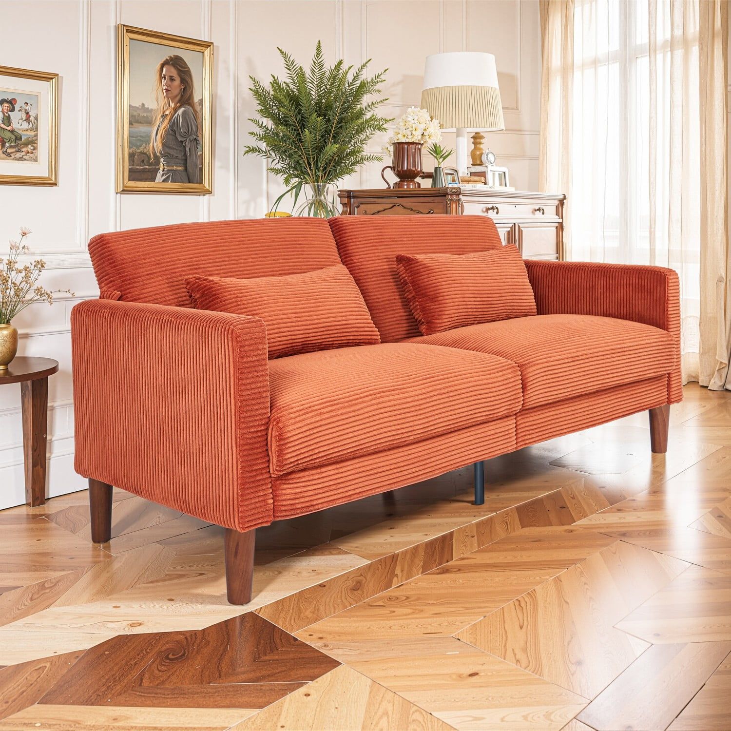 Free Shipping! Gewnee Modern Corduroy Loveseat Sofa With Spring ... throughout Understanding the Comfort and Functionality of Green Corduroy Sleeper Sofas