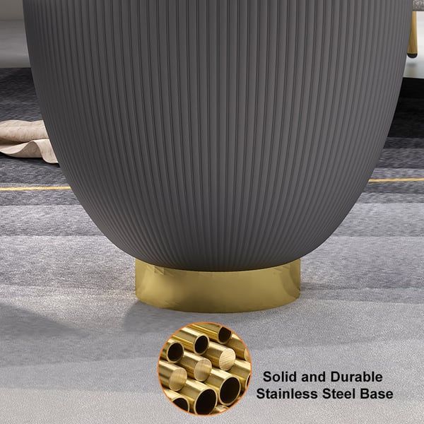 Free Shipping On Gray Drum Coffee Table Sintered Stone Round Pu-Leather ... with regard to Creating Cozy Ambiance with a Sintered Stone Coffee Table