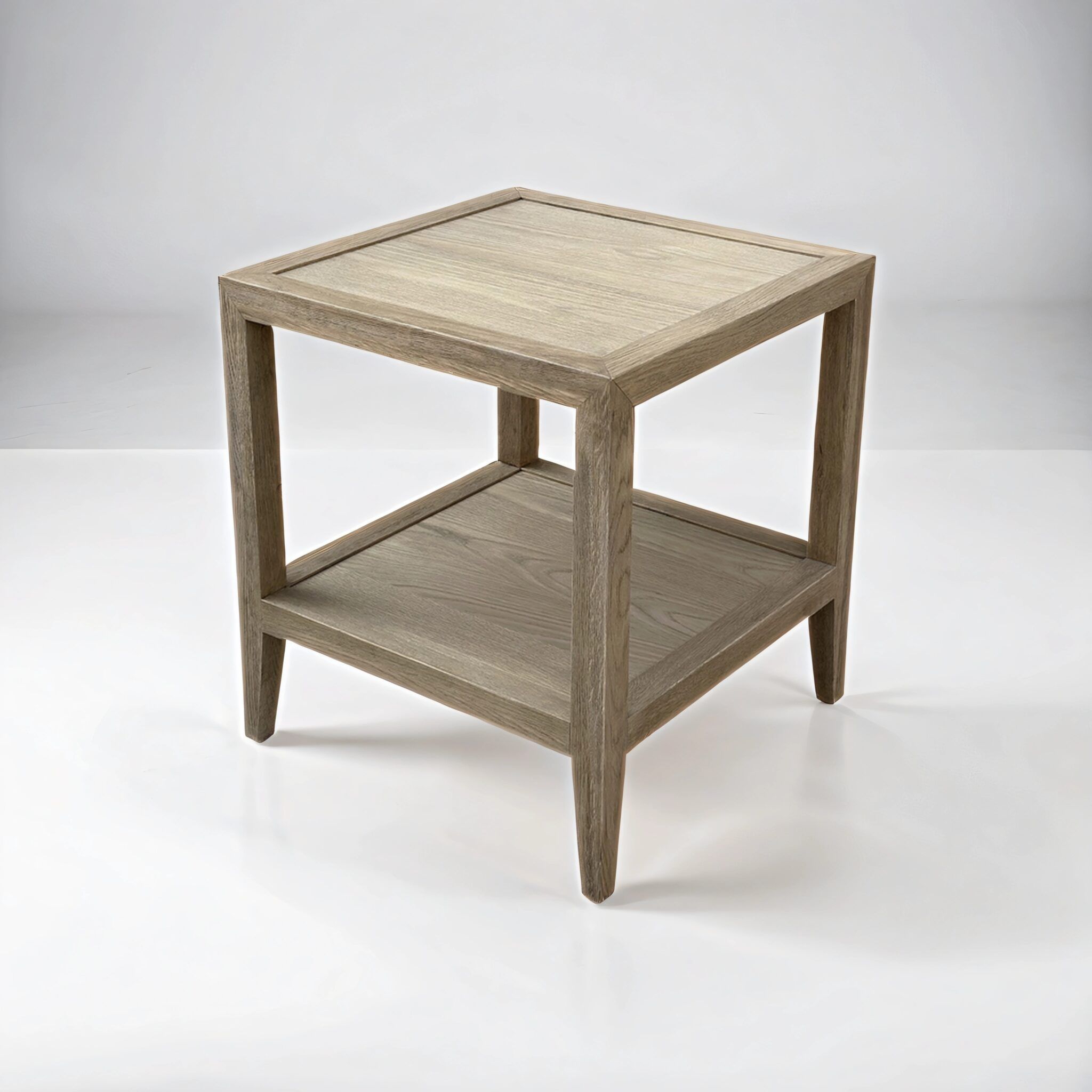 French Contemporary Side Table Weathered Oak – Jac Home Living for Landmark 60" Wide Sofa Table, Weathered Oak