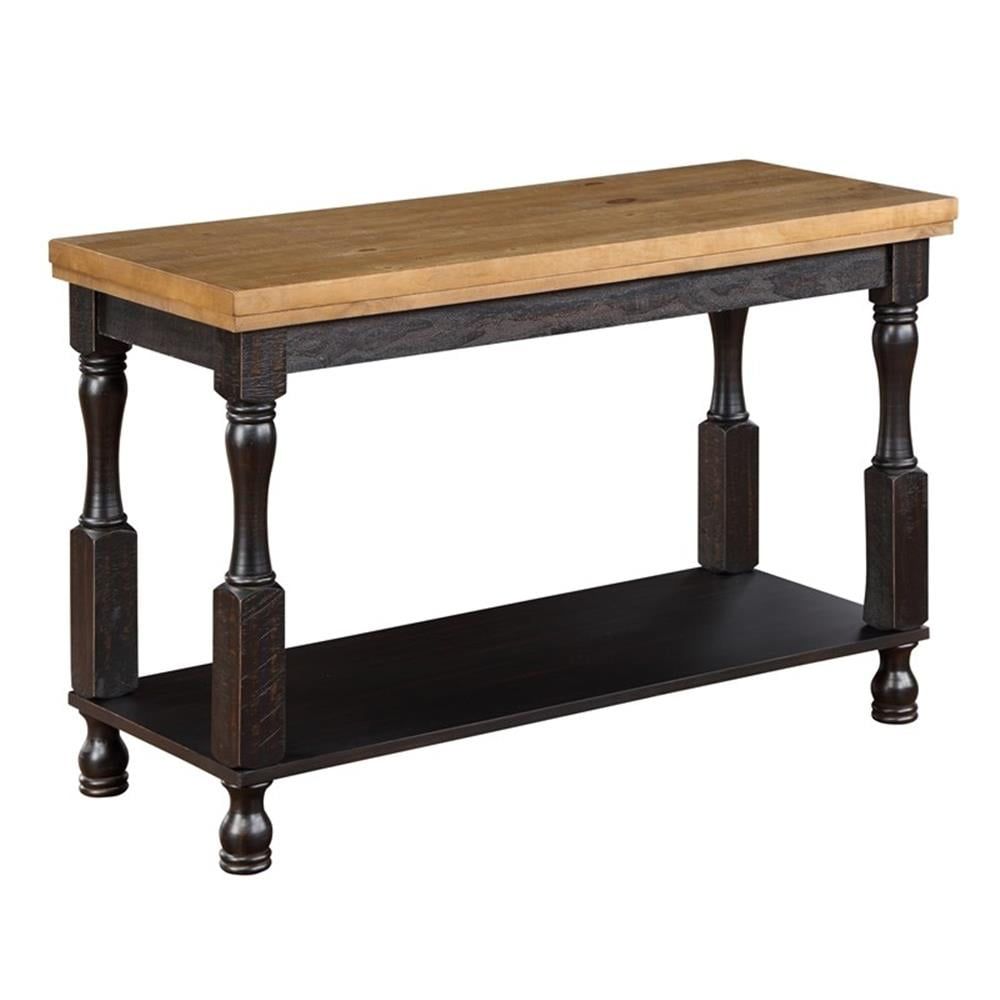 Furniture Of America Neli Rustic Wood 1-Shelf Console Table In Black ... regarding How to Choose the Right 1-Shelf Console for Your Living Space