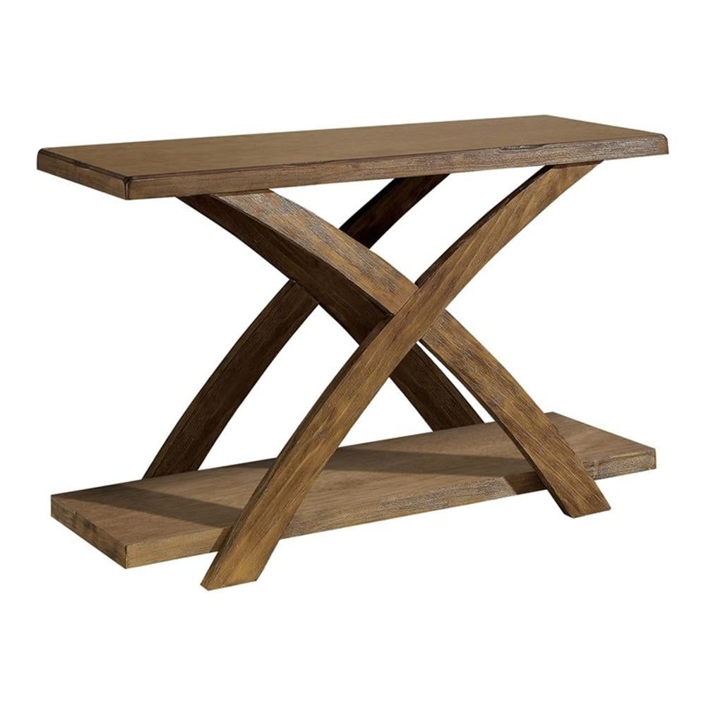 Furniture Of America Pederson Wood 1-Shelf Sofa Table In Antique Light ... pertaining to Furniture Of America Pederson Wood 1-Shelf Sofa Table In Antique Light Oak