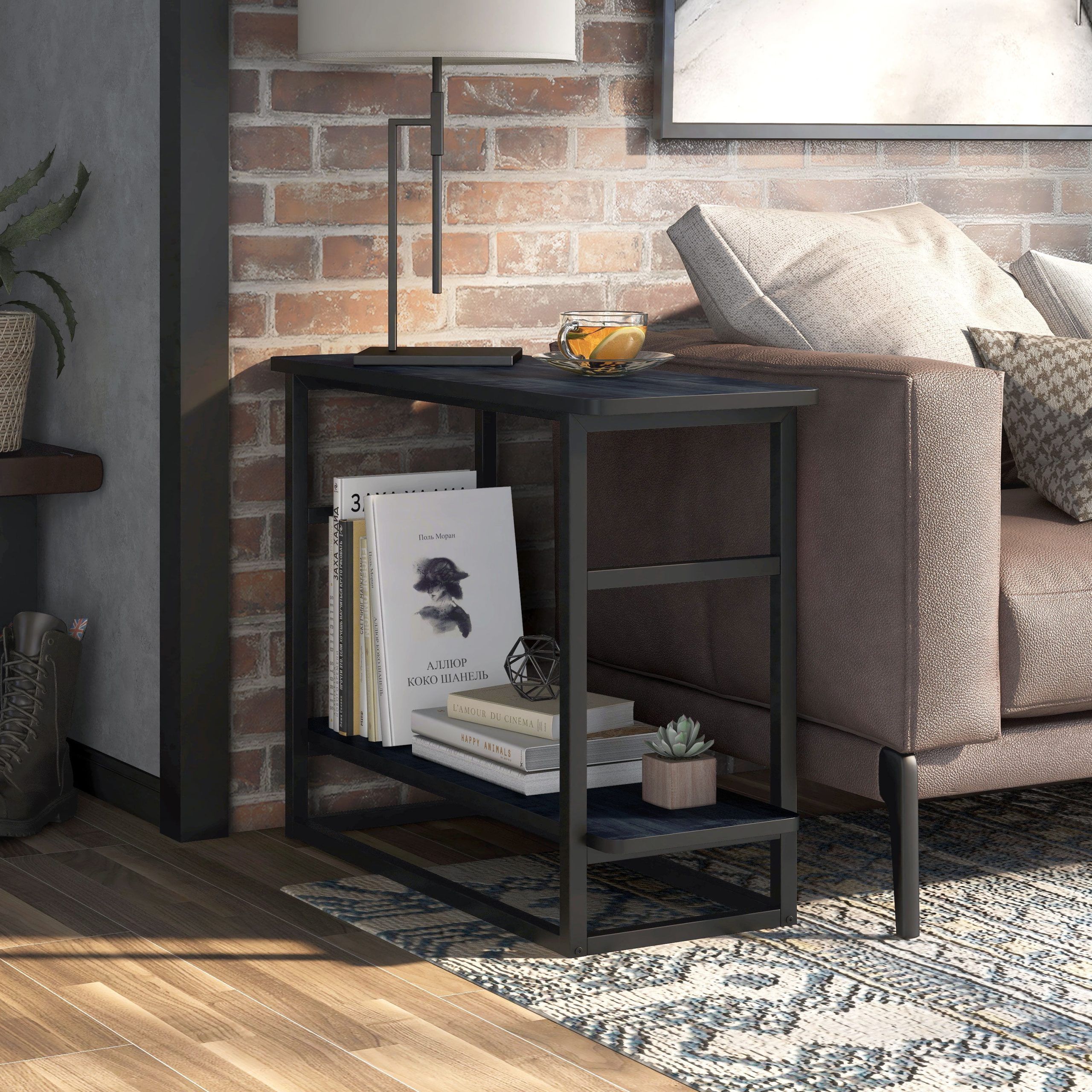 Furniture Of America Quint 1-Shelf Wood Rustic Navy Blue End Table ... throughout The Hidden Benefits of Choosing Quint Accent Table