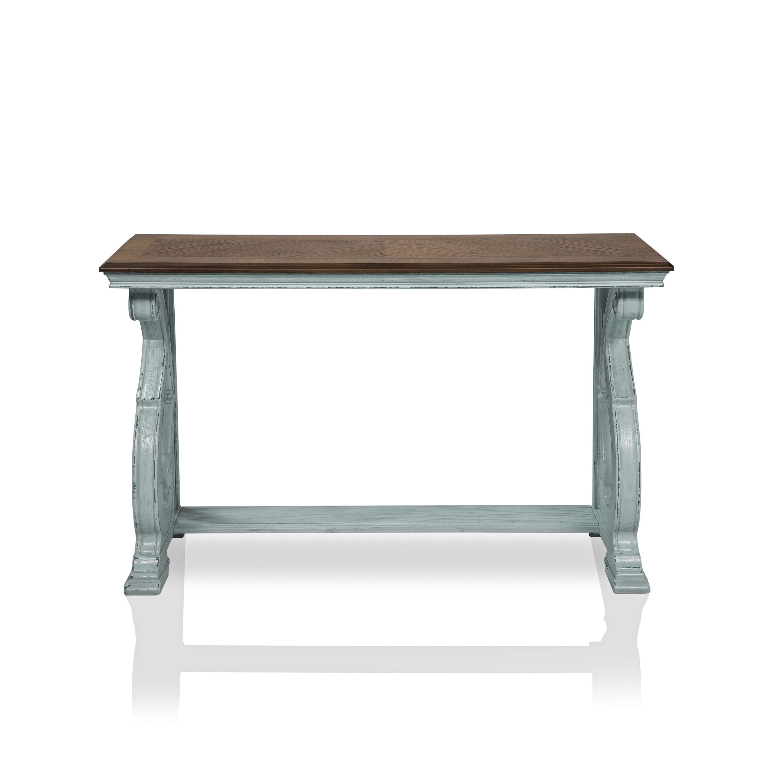 Furniture Of America Roah Rustic 50-Inch Wood 1-Shelf Sofa Table By ... pertaining to Furniture Of America Pederson Wood 1-Shelf Sofa Table In Antique Light Oak