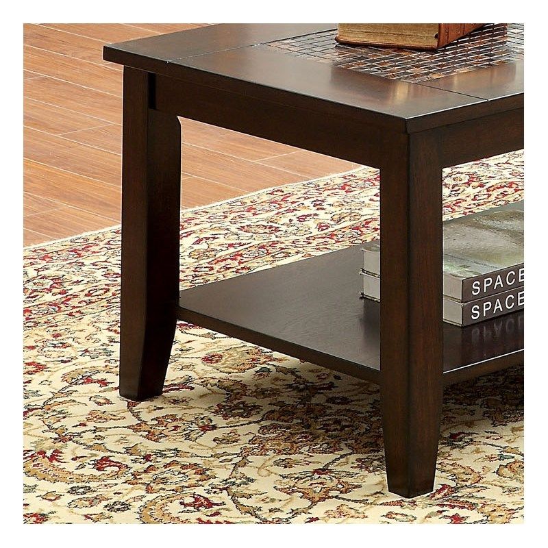 Furniture Of America Ronna Solid Wood 4-Piece Coffee Table Set In Dark Cherry | Homesquare regarding Unpacking the Bowery Hill Solid Wood Coffee Table Set Your Style Guide