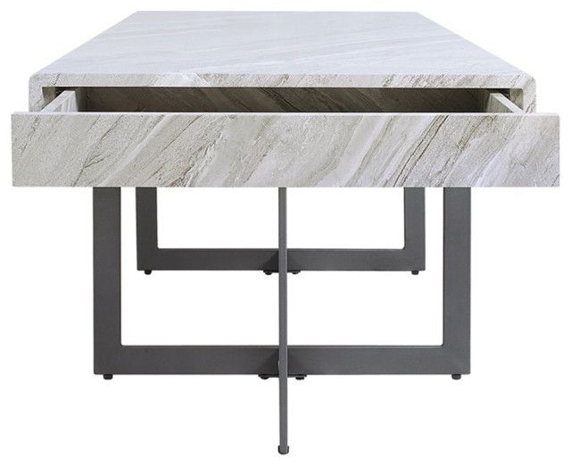Furniture Of America Vasket Contemporary Metal 2-Drawer Coffee Table In ... regarding Maximizing Small Spaces with Functional Furniture Solutions