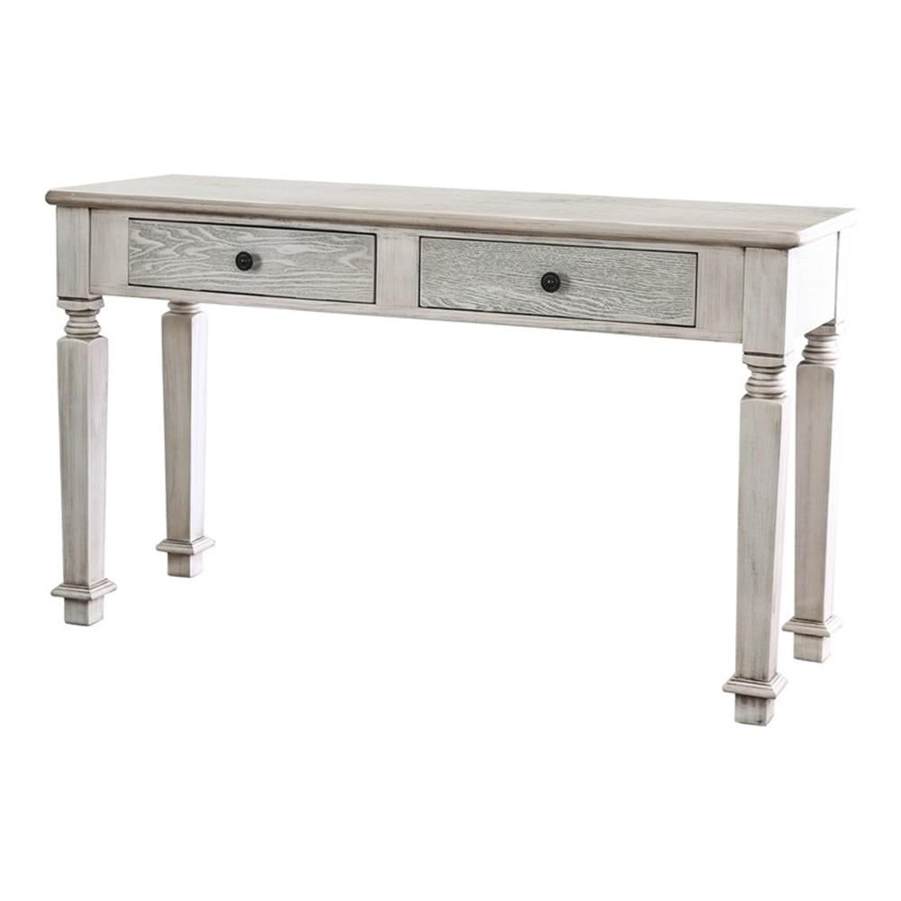 Furniture Of America Vera Rustic Wood 2-Drawer Console Table In Antique ... in Lexicon Granby Wood 2 Drawer Console Table In Antique White