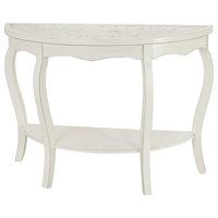 Gallerie Decor Antiqued Carved Transitional Wood/Glass Console Table In ... intended for Integrating a Gallerie Decor console Table into Your Transitional Home