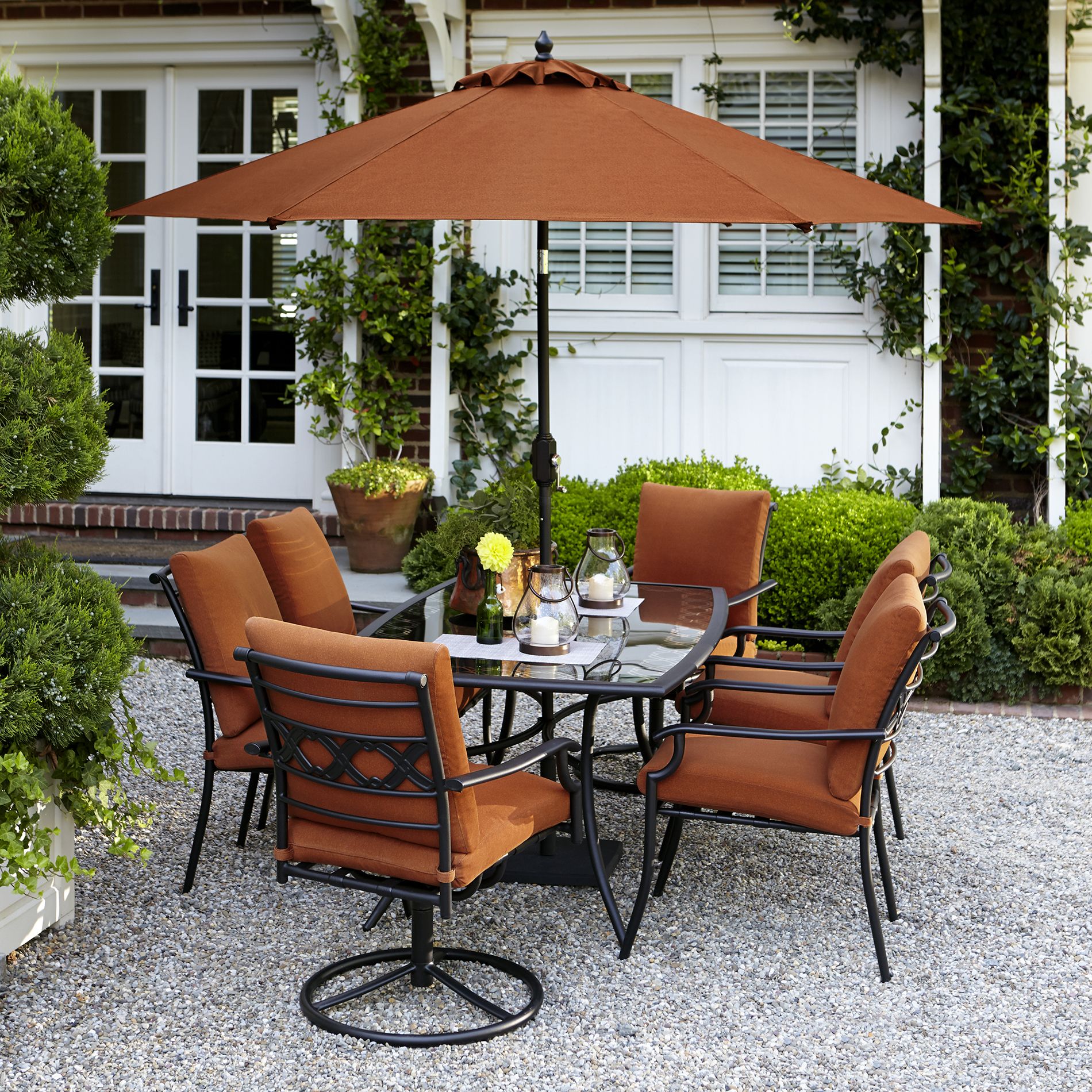 Garden Oasis Rockford 7 Piece Dining Set In Orange | Shop Your Way ... in Miami 7-Piece Dining Set, Orange
