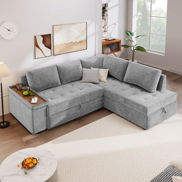 Gdf Studio 3-Seater Convertible Sofa Bed With Storage Compartment And ... with regard to Exploring the Evolution of Furniture That Serves Multiple Purposes