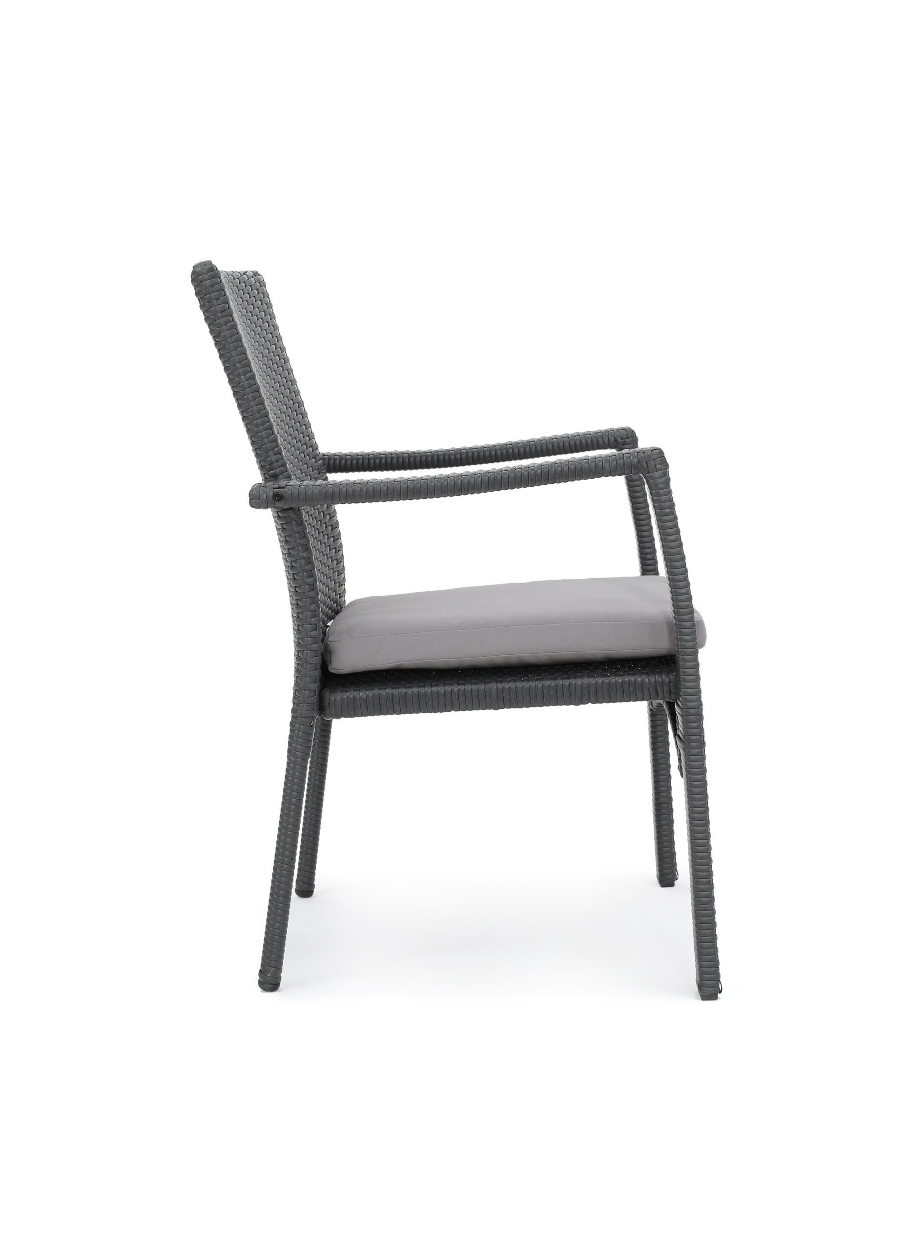 Gdf Studio 5-Piece Hoff Outdoor Wood And Wicker Dining Set, Gray/Gray ... with Gdf Studio 6-Piece Linda Outdoor Wicker Dining Set, Gray/Light Gray