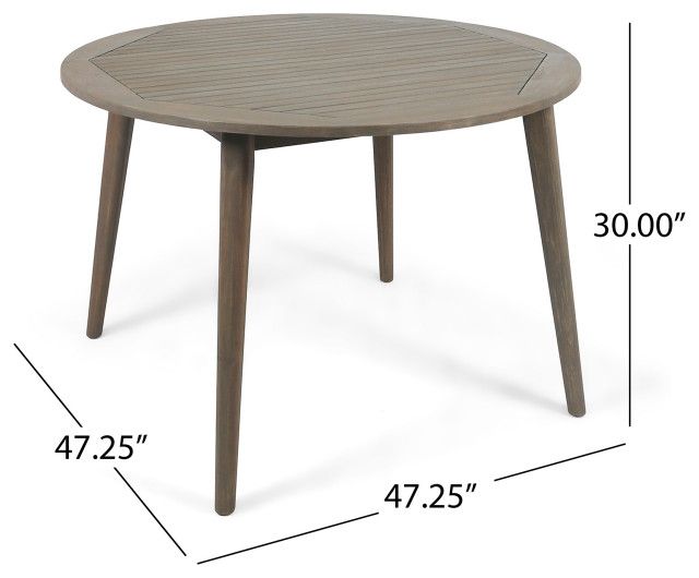 Gdf Studio 5-Piece Ivey Outdoor Wood And Wicker Dining Set, Gray Finish ... with regard to Maximizing small spaces with thoughtful outdoor dining furniture selection