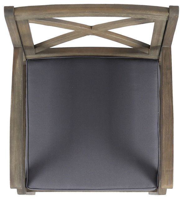 Gdf Studio 5-Piece Jenson Outdoor Acacia Dining Set, Gray Finish/Gray ... pertaining to Gdf Studio 5-Piece Stanford Outdoor Acacia Wood Dining Set, Gray Finish