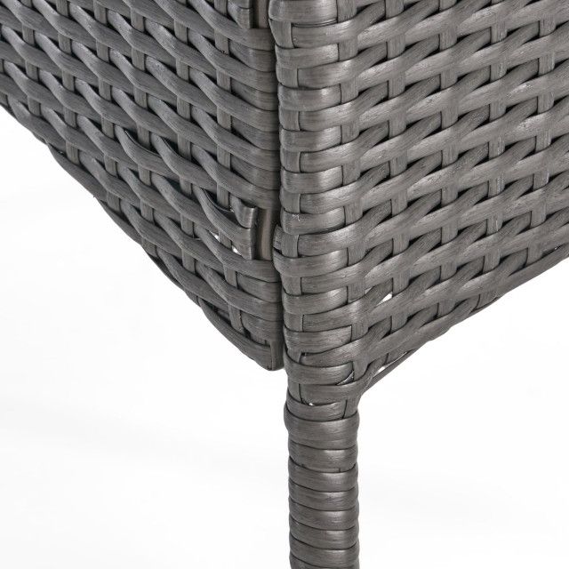 Gdf Studio 5-Piece Key Outdoor Wood And Wicker Dining Set, Gray And ... with Elevating Outdoor Living The GDF Studio Louise Set