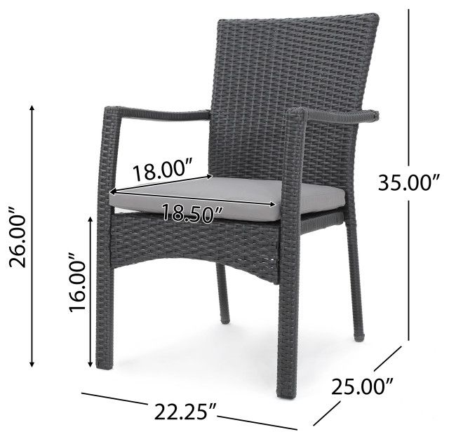 Gdf Studio 5-Piece Layna Outdoor Wood And Wicker Dining Set, Gray And ... intended for Building durable outdoor dining areas with quality materials