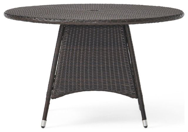 Gdf Studio 5-Piece Lorelei Outdoor Multibrown Wicker Dining Set ... regarding The art of choosing durable outdoor dining furniture