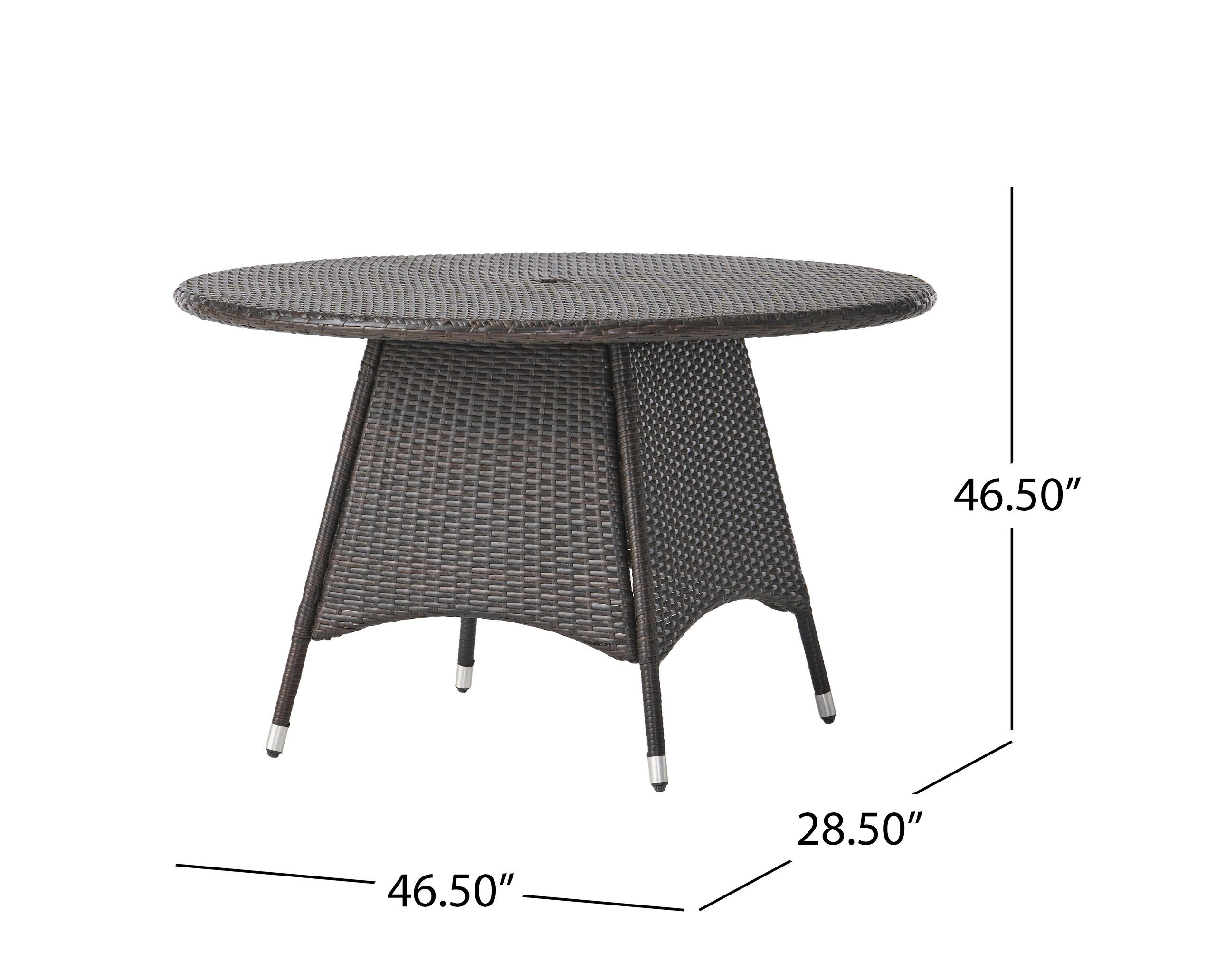 Gdf Studio 5-Piece Lorelei Outdoor Multibrown Wicker Dining Set ... throughout Gdf Studio 5-Piece Lorelei Outdoor Multibrown Wicker Dining Set
