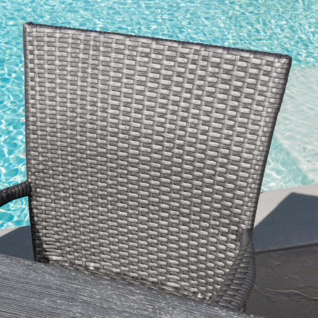 Gdf Studio 6-Piece Madison Outdoor Stacking Gray Wicker And Concrete Dining Set - Tropical ... throughout Achieving Outdoor Serenity with the Cecilia Dining Set