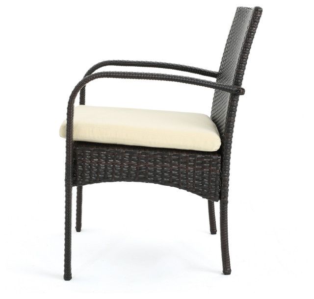 Gdf Studio 7-Piece Carmela Outdoor Multibrown Pe Wicker Long Dining Set ... intended for Maintaining weather-resistant wicker for extended lifespan
