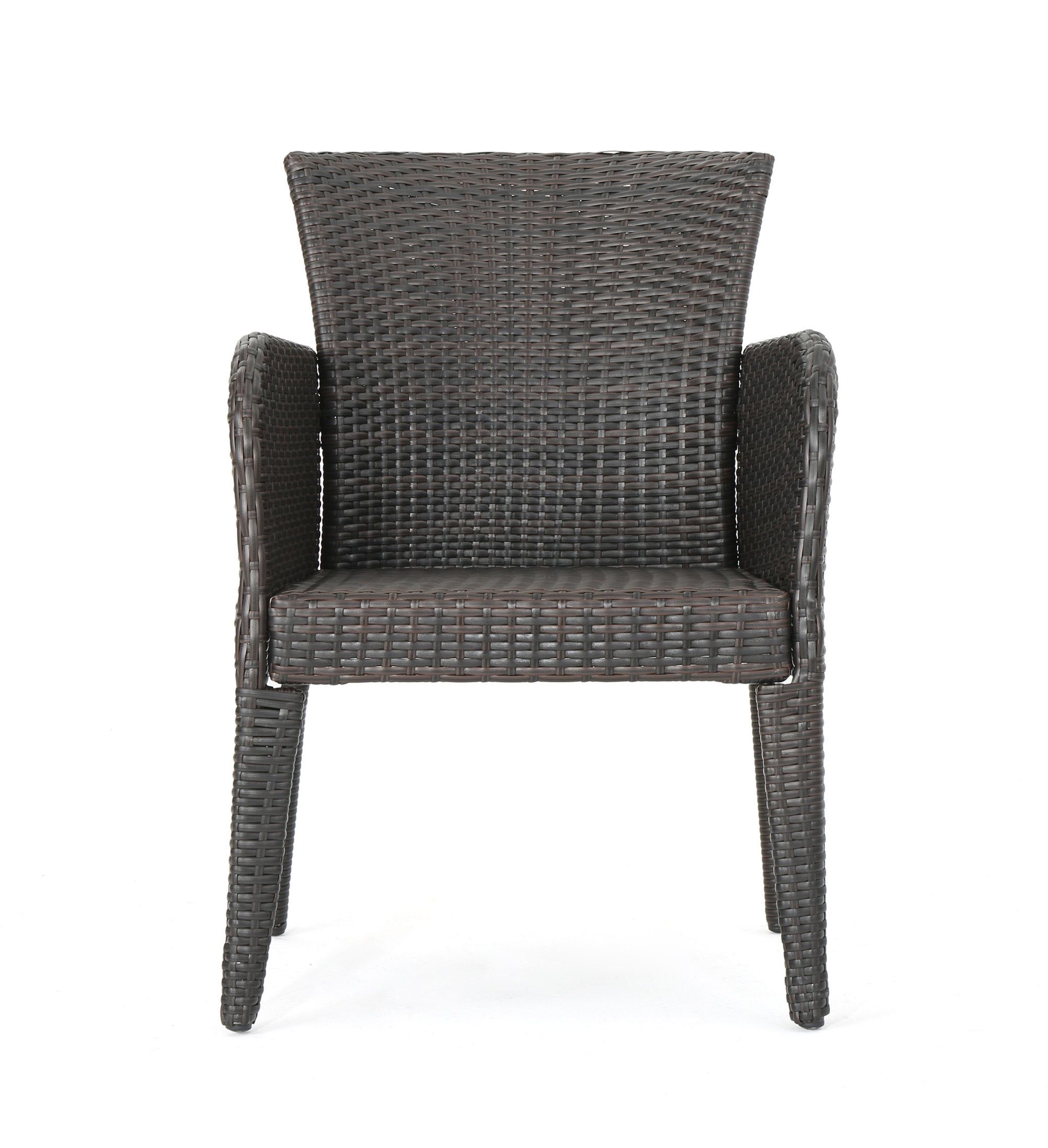 Gdf Studio 7-Piece Delgado Outdoor Dining, Wood Table With Wicker ... within Gdf Studio 7-Piece Delgado Outdoor Dining, Wood Table With Wicker Chairs Set
