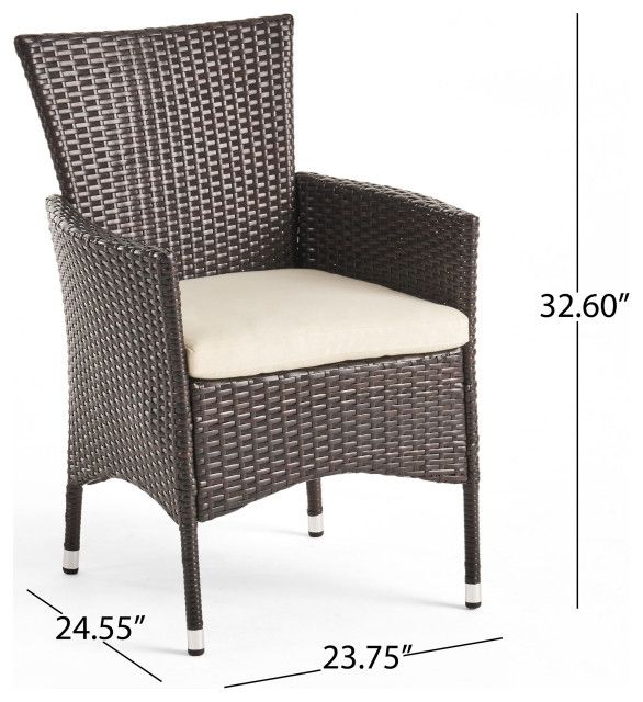 Gdf Studio 7-Piece Edna Outdoor Teakacacia& Wicker Dining Set, Teak ... in Gdf Studio 7-Piece Kevin Outdoor Dining Set, Teak And Multibrown