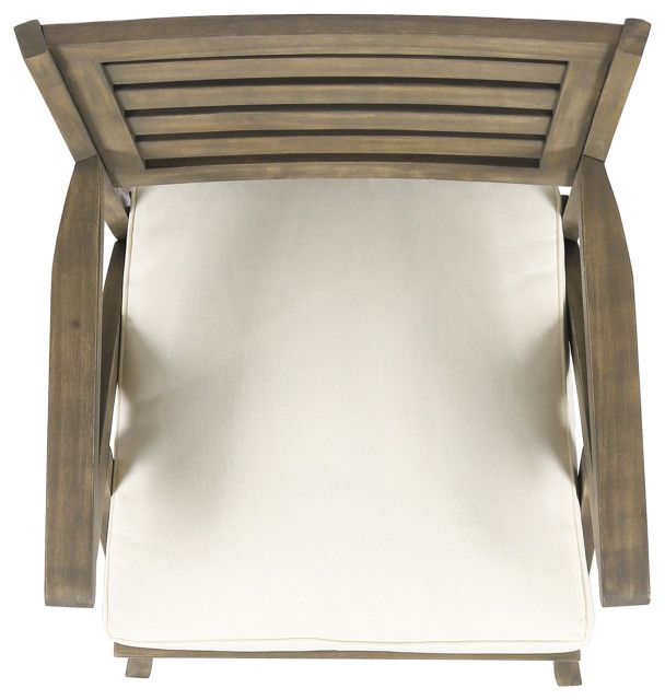 Gdf Studio 7-Piece George Outdoor Acacia Wood Dining Set, Gray Finish ... intended for Gdf Studio 7-Piece George Outdoor Acacia Wood Dining Set, Gray Finish/Cream
