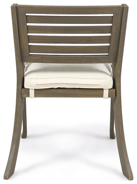 Gdf Studio 7-Piece George Outdoor Acacia Wood Dining Set, Gray Finish ... throughout Gdf Studio 7-Piece Baia Outdoor Acacia Wood Dining Set, Gray Finish/Cream
